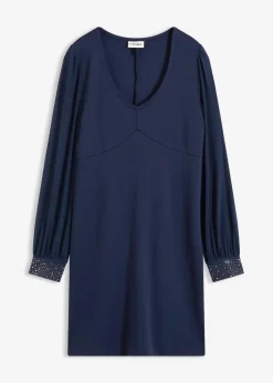 bonprix Kleider|Bekleidung·Pullover & Strickjacken|Jerseykleid dunkelblau