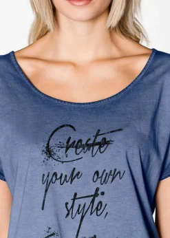 bonprix Bekleidung·Pullover & Strickjacken|Kleider|Jerseykleid blue washed