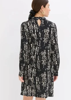 bonprix Bekleidung·Pullover & Strickjacken|Kleider|Jerseykleid schwarz bedruckt