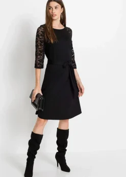 bonprix Bekleidung·Pullover & Strickjacken|Kleider|Jerseykleid schwarz