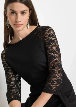 bonprix Bekleidung·Pullover & Strickjacken|Kleider|Jerseykleid schwarz