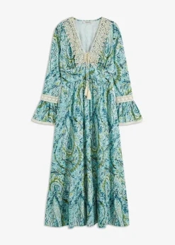 bonprix Bekleidung·Pullover & Strickjacken|Kleider|Jerseykleid mint/grün paisley