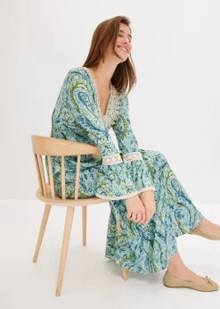 bonprix Bekleidung·Pullover & Strickjacken|Kleider|Jerseykleid mint/grün paisley