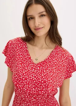 bonprix Bekleidung·Pullover & Strickjacken|Kleider|Jerseykleid erdbeere bedruckt