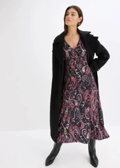 bonprix Bekleidung·Pullover & Strickjacken|Kleider|Jerseykleid schwarz paisley