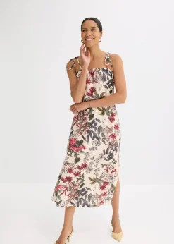 bonprix Bekleidung·Pullover & Strickjacken|Kleider|Jerseykleid natur floral