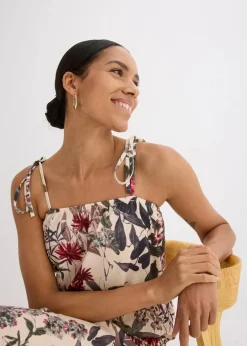 bonprix Bekleidung·Pullover & Strickjacken|Kleider|Jerseykleid natur floral