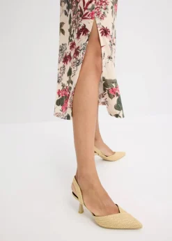 bonprix Bekleidung·Pullover & Strickjacken|Kleider|Jerseykleid natur floral