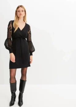 bonprix Bekleidung·Pullover & Strickjacken|Kleider|Jerseykleid schwarz