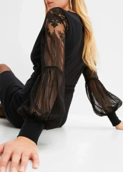 bonprix Bekleidung·Pullover & Strickjacken|Kleider|Jerseykleid schwarz