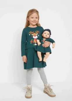 Jerseykleid + Puppenkleid aus reiner Bio-Baumwolle (2-tlg. Set)|bonprix Discount