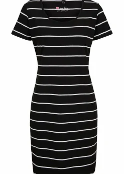 bonprix Kleider|Basics|Jerseykleid aus Baumwolle mit Stretch schwarz/weiß gestreift
