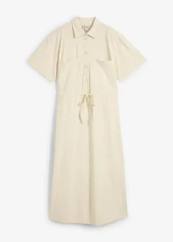 bonprix Bekleidung·Pullover & Strickjacken|Kleider|Jerseykleid aus Baumwoll-Stretch natur