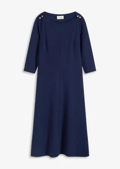 bonprix Kleider|Jerseykleid aus bequemen Punto di Roma dunkelblau