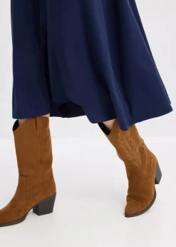 bonprix Kleider|Jerseykleid aus bequemen Punto di Roma dunkelblau