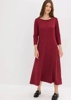 bonprix Kleider|Jerseykleid aus bequemen Punto di Roma pflaumenrot