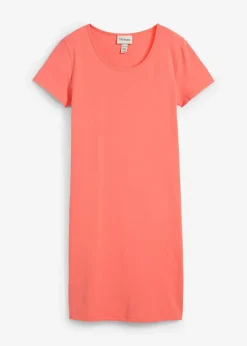 bonprix Kleider|Basics|Jerseykleid aus Bio-Baumwolle mit Stretch helllachs