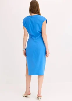 bonprix Bekleidung·Pullover & Strickjacken|Kleider|Jerseykleid aus elastischem Baumwoll-Mix gletscherblau