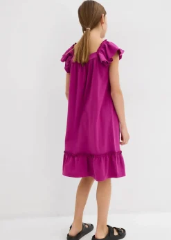 bonprix Mädchen 2-8 Jahre·Nachhaltigere Materialien|Mädchen 9-16 Jahre·Nachhaltigere Materialien|Jerseykleid aus elastischerm Bio-Baumwoll-Mix violettorchidee