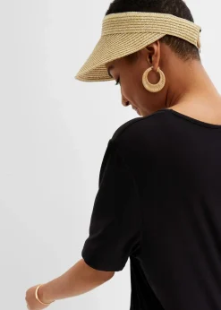 bonprix Bekleidung·Pullover & Strickjacken|Kleider|Jerseykleid aus fließendem Viskose-Mix schwarz