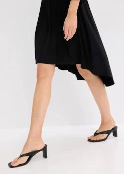 bonprix Bekleidung·Pullover & Strickjacken|Kleider|Jerseykleid aus fließendem Viskose-Mix schwarz