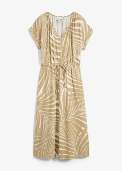 bonprix Bekleidung·Pullover & Strickjacken|Kleider|Jerseykleid aus fließendem Viskose-Mix wollweiß/new beige bedruckt