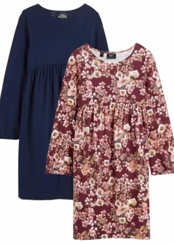 Jerseykleid aus reiner Baumwolle (2er Pack)|bonprix