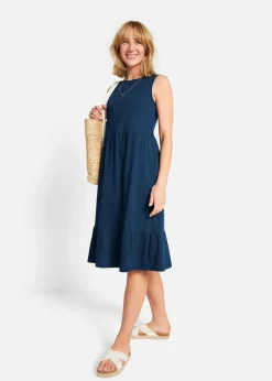 bonprix Nachhaltigere Materialien|Kleider|Jerseykleid aus reiner Baumwolle dunkelblau