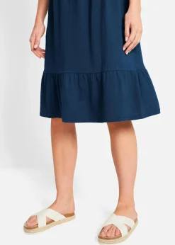 bonprix Nachhaltigere Materialien|Kleider|Jerseykleid aus reiner Baumwolle dunkelblau