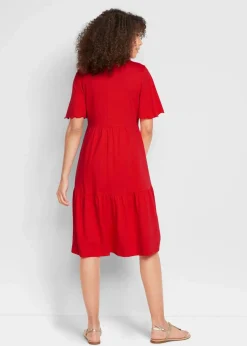 bonprix Nachhaltigere Materialien|Kleider|Jerseykleid aus reiner Baumwolle tomatenrot