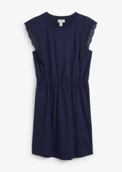 bonprix Bekleidung·Pullover & Strickjacken|Kleider|Jerseykleid aus reiner Baumwolle dunkelblau