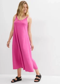 bonprix Nachhaltigere Materialien|Kleider|Jerseykleid aus reiner Baumwolle fuchsia