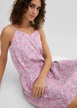 bonprix Bekleidung·Pullover & Strickjacken|Kleider|Jerseykleid aus reiner Baumwolle rosa geblümt