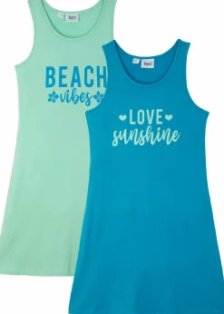 Jerseykleid aus reiner Bio-Baumwolle (2er Pack)|bonprix Clearance