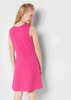 bonprix Mädchen 2-8 Jahre·Nachhaltigere Materialien|Mädchen 9-16 Jahre·Nachhaltigere Materialien|Jerseykleid aus reiner Bio-Baumwolle (3er Pack) softminze + tiefviolett + pinklady