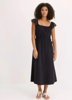 bonprix Bekleidung·Pullover & Strickjacken|Jerseykleid aus reiner Bio-Baumwolle schwarz