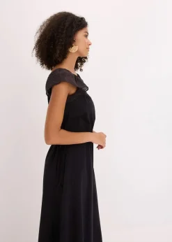 bonprix Bekleidung·Pullover & Strickjacken|Jerseykleid aus reiner Bio-Baumwolle schwarz