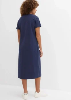 bonprix Basics|Kleider|Jerseykleid aus reiner Bio-Baumwolle dunkelblau