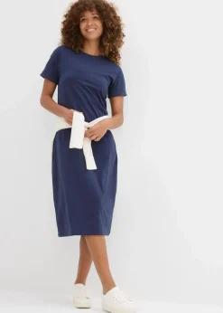 bonprix Basics|Kleider|Jerseykleid aus reiner Bio-Baumwolle dunkelblau