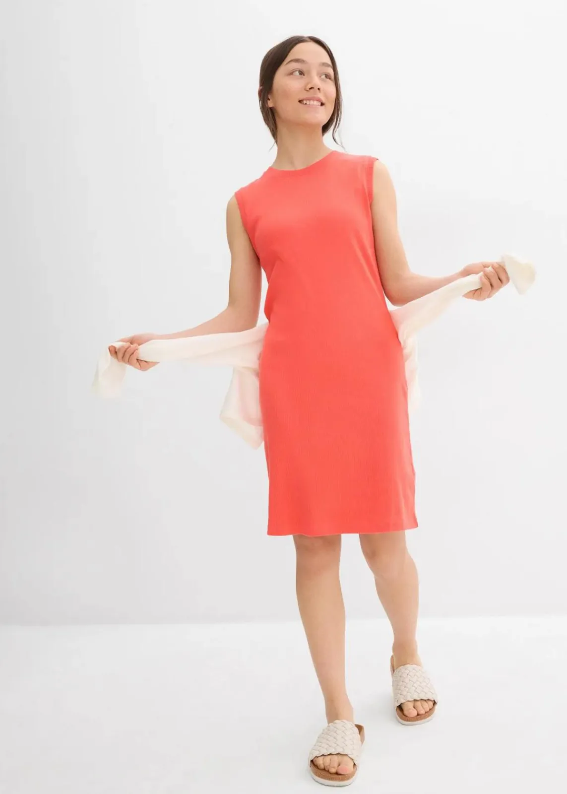 bonprix Mädchen 9-16 Jahre·Kleider & Jumpsuits|Mädchen 2-8 Jahre·Nachhaltigere Materialien|Jerseykleid aus reiner Bio-Baumwolle hummer