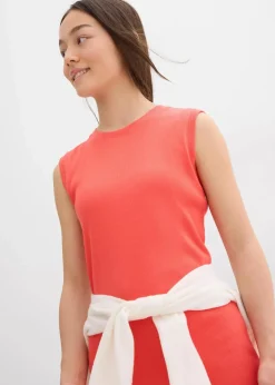 bonprix Mädchen 9-16 Jahre·Kleider & Jumpsuits|Mädchen 2-8 Jahre·Nachhaltigere Materialien|Jerseykleid aus reiner Bio-Baumwolle hummer