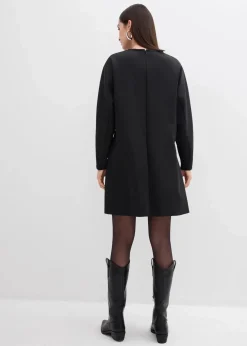 bonprix Bekleidung·Pullover & Strickjacken|Kleider|Jerseykleid aus Scuba schwarz