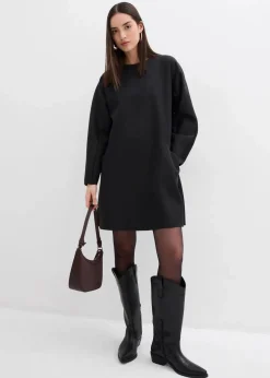 bonprix Bekleidung·Pullover & Strickjacken|Kleider|Jerseykleid aus Scuba schwarz