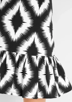 bonprix Bekleidung·Pullover & Strickjacken|Kleider|Jerseykleid aus softem Baumwoll-Mix schwarz bedruckt