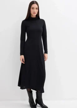 bonprix Bekleidung·Pullover & Strickjacken|Kleider|Jerseykleid aus softem Modal-Mix schwarz