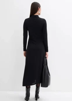 bonprix Bekleidung·Pullover & Strickjacken|Kleider|Jerseykleid aus softem Modal-Mix schwarz