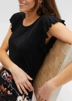 bonprix Nachhaltigere Materialien|Kleider|Jerseykleid aus Viskose-Mix schwarz floral