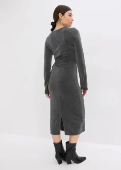 bonprix Bekleidung·Pullover & Strickjacken|Kleider|Jerseykleid aus Viskose-Mix anthrazit meliert