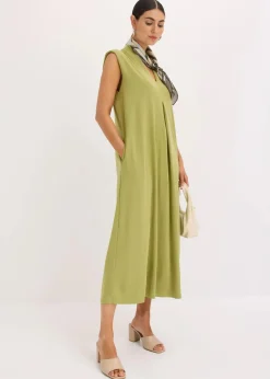 Jerseykleid aus Viskose-Mix mit Schulterpolster|bonprix Discount