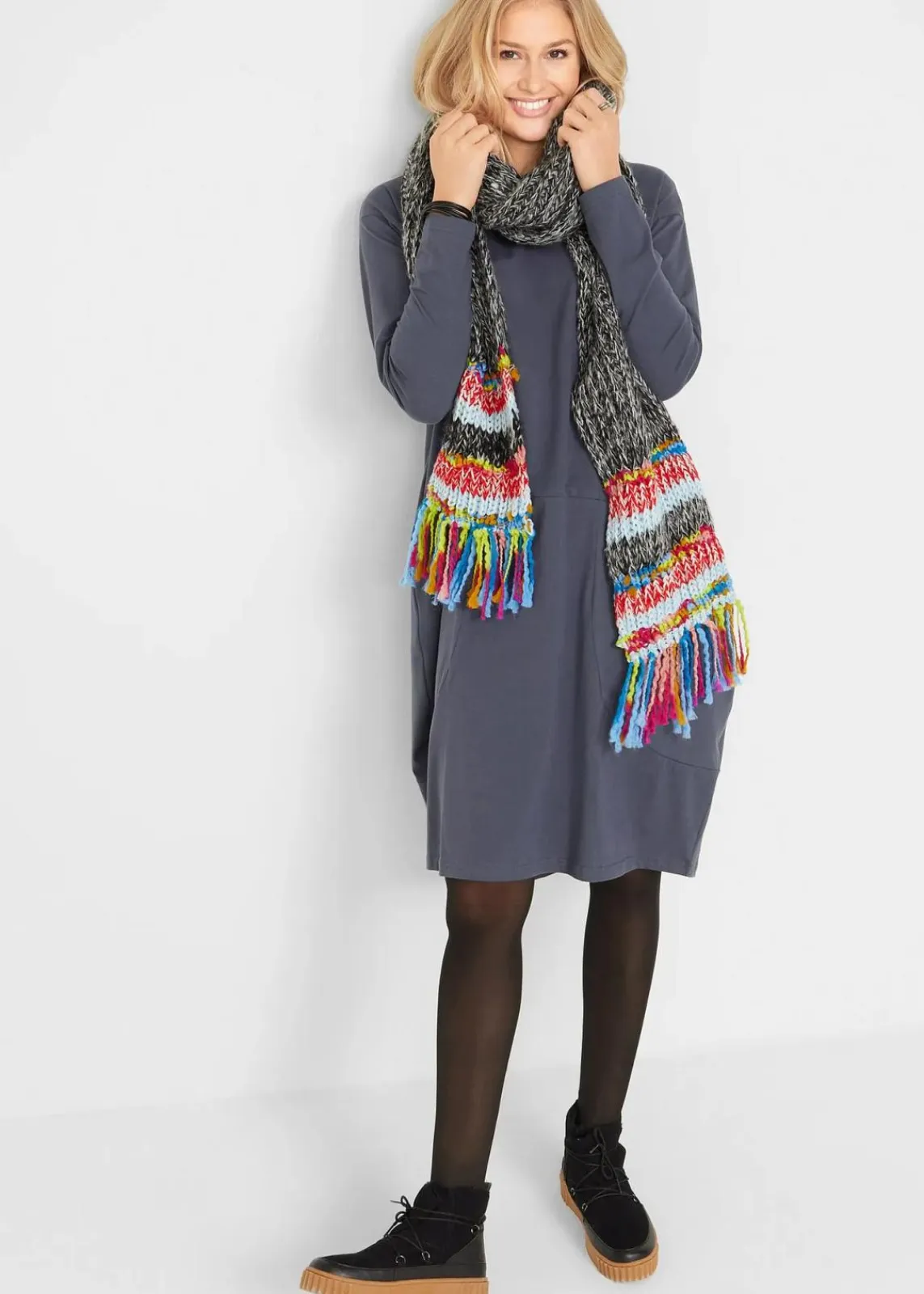 Jerseykleid in O-Shape|bonprix Outlet